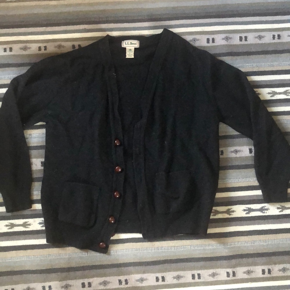 Dark grey wool cardigan